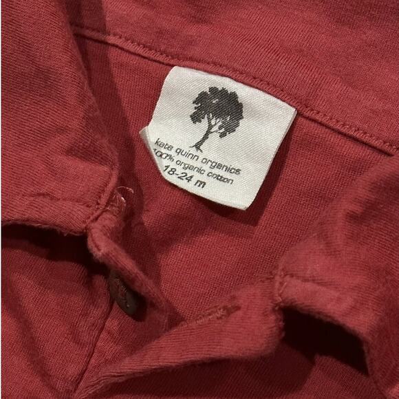 Kate Quinn Organics Red Collared Short Sleeve Shirt - Picture 3 of 4